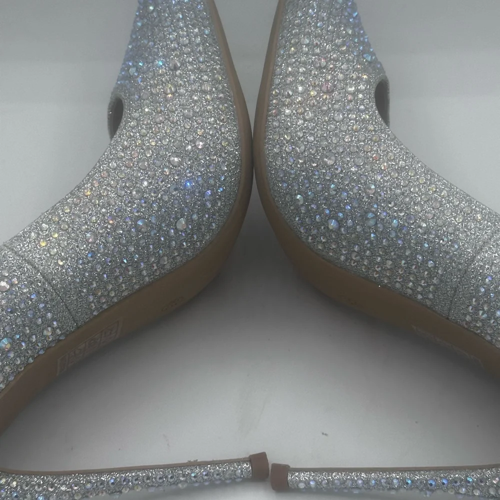 Sparkling Silver Elisabet Tang NEW STUNNING 5” Rhinestone Heels PERFECTION 8.5 M - Picture 13 of 16